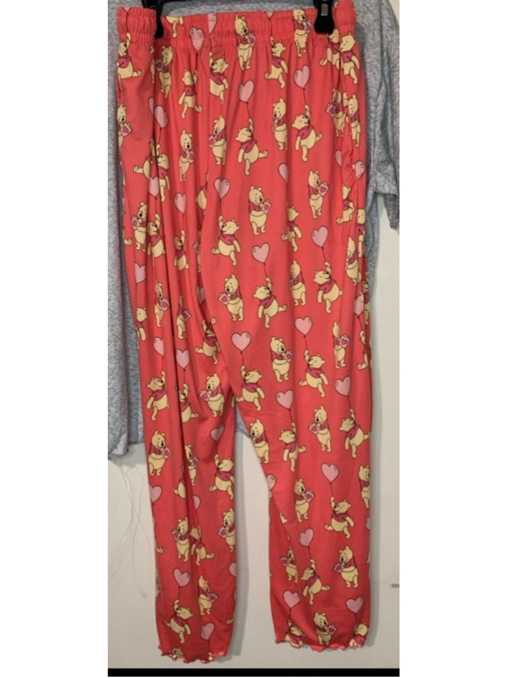 Disney Winnie the Pooh Pajama Set Gray Red Sleepwear Size XL 16-18 - Picture 5 of 5